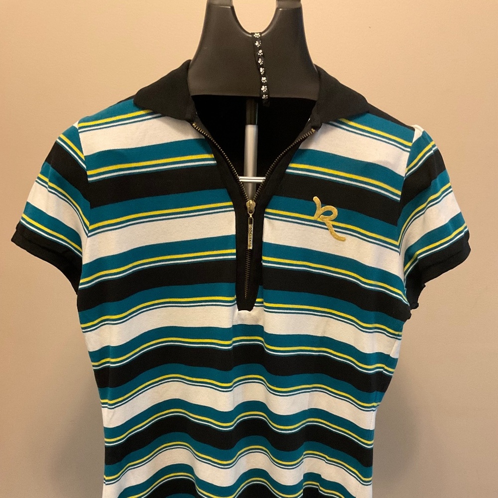 Rocawear zip striped polo XL